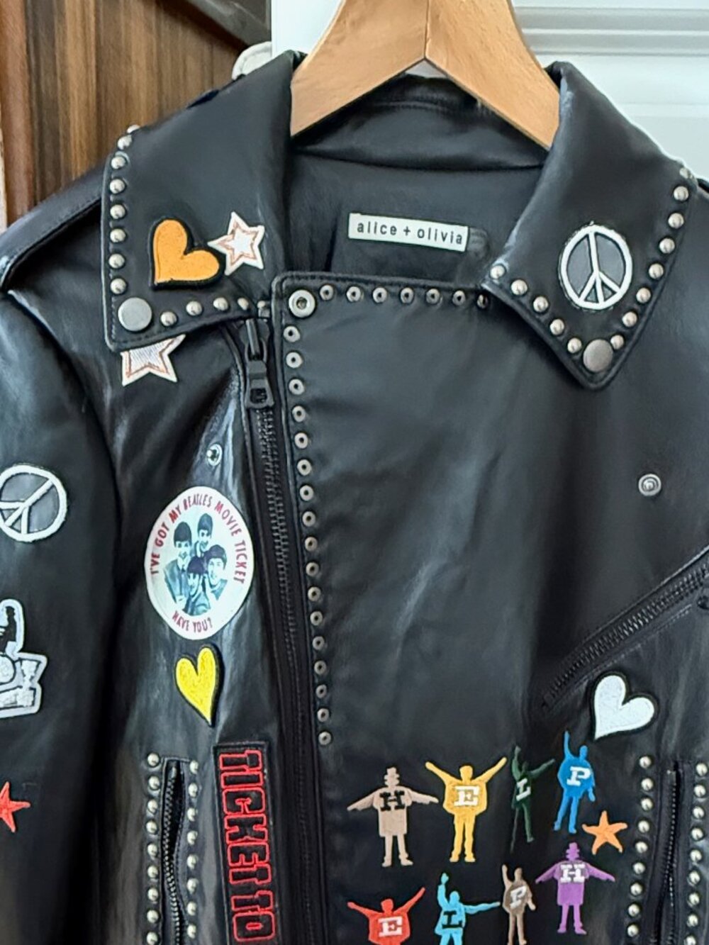 Alice & Olivia Beatles Collection Vegan Leather Jacket in Mint Condition - Picture 3 of 11